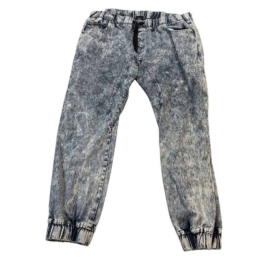 Southpole Denim Joggers Mens 4XB Acid Wash Blue Relaxed Fit Streetwear Y2K Pants